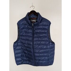 Hawke & Co Mens XXL Vest Blue Down Puffer Full Zip Packable Outdoor Hiking Warm